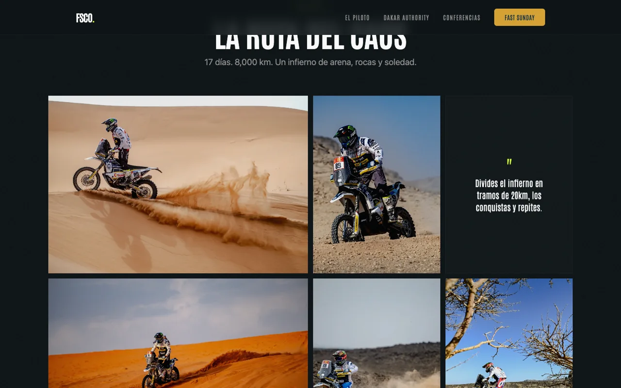 A galeria da rota do Dakar na web